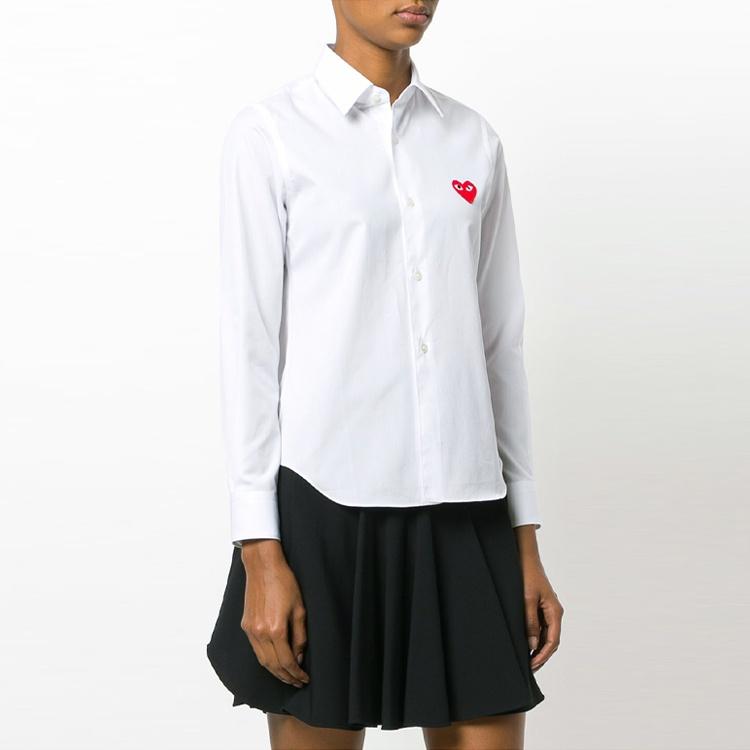 Comme des Garçons PLAY (WMNS) COMME des GARCONS PLAY Shirt Red Emblem 'White' Women's AZ-B001-051-2