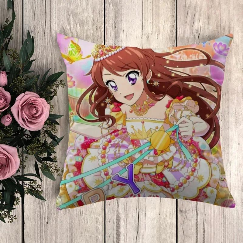 Pillowcase A-Aikatsu Pilow Cases Throw Pillows Anime Pillow Cover Decorative Pillowcases Cushion Covers Fall Decor