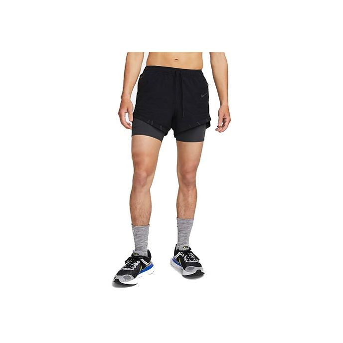 Nike Paneled Logo Two-In-One Straight-Leg Sports Shorts Men Bottoms Black DQ4771-010
