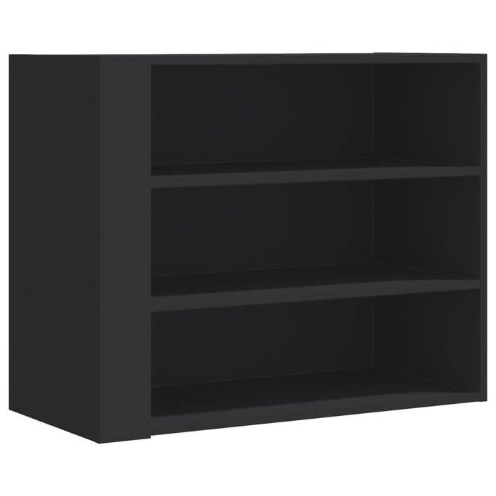 VidaXL Armoire murale noir 75x35x60 cm bois d'ingénierie, armoire suspendue, placard mural, armoire de salle de bain murale, 848417