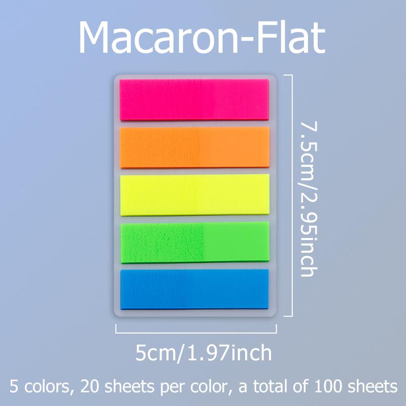 

1Book PET Index Sticker Multiple Macaron/Morandi Color Flat/Arrow Head Available Home Office School Marker Sticker Supplies ZYF