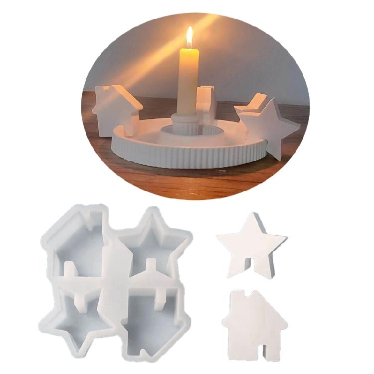 House Shape Castings Mould Resin Molds Baking Molds Star House Silicone Moulds