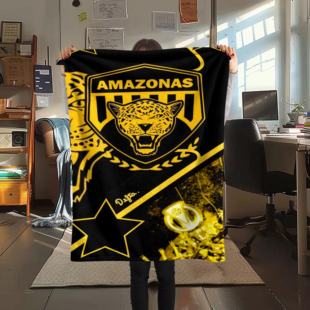 1Pc Amazonas FC Logo Print Flannel Blanket High Quality Warm Comfortable Cover for All Seasons Perfect for Gifts Home Decor