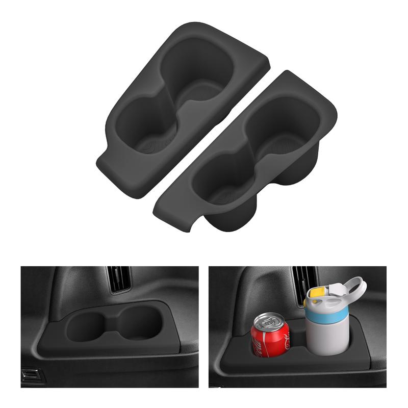 For Honda Pilot -2025 Car 3rd Row Cup Holder Erts Anti-Slip Shock-Absorbing Storage Box Tray Tidying TPE 2PCS