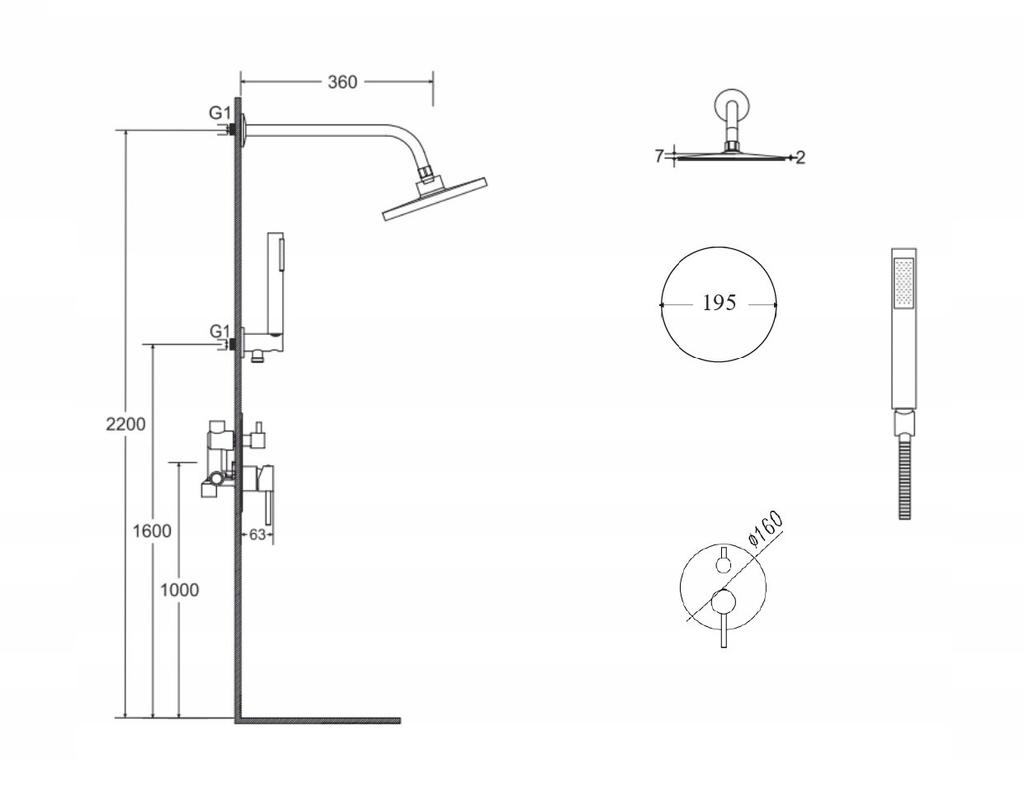 DECCO ILLUSION II light gold concealed shower set by Besco