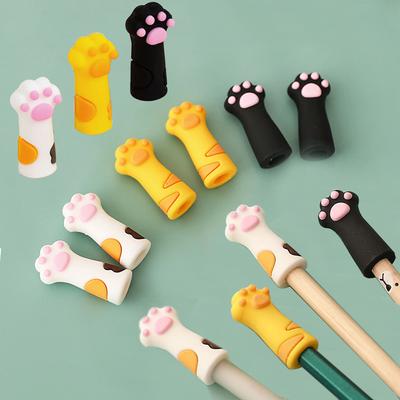 3 Teile/satz Kawaii Katze Bleistift Kappe Cartoon Silikon Stift Topper Abdeckungen Für Kinder Nette Bleistift Extender Schreibwaren Schule Liefert