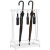 Umbrella Stand with Removable Drip Water Tray, Umbrella Stand with 21 Openings and 24 Hooks, Steel, White