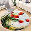 1PC Floral Abstract Office Round Area Rug, Mat Suitable For Office, Under Office Chairs Bedroom Living Room Home Decor, Room Deco