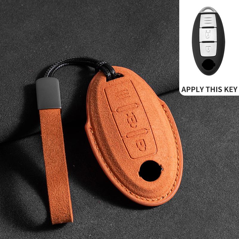 Suede Car Key Case For Nissan Rogue XTrail T32 T31 Qashqai J11 J10 Kicks Tiida Pathfinder Murano Juke Sentra Maxima Rogue Armada