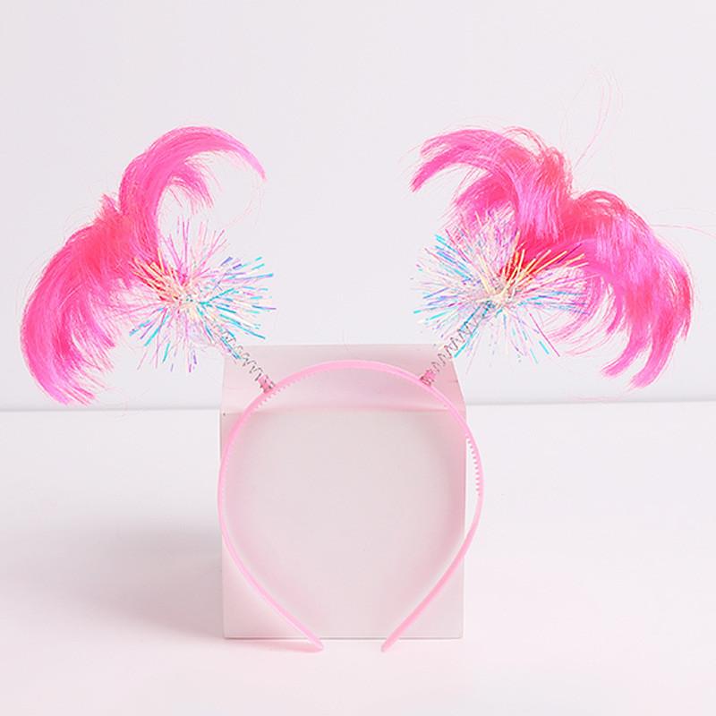 1980s Celebration Headgear Set With Feather Wigs And Jewelry For Seasonal Festivities