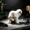 Funny Gesture Ghost Decor Halloween Figurine with Middle Finger, Cute Statue, Matte White Sculptures Spooky Resin Humor Desk for Party Home