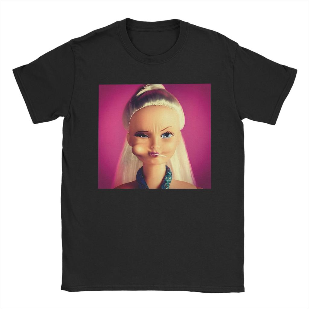 Unisex Funny Doll Face Meme T Shirts 100 Cotton Tops Leisure Short Sleeve Round Collar Tees Plus Size TShirts
