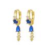 Korean Stainless Steel Multicolor Crystal Water Drop Dangle Earrings for Women Unique Y2k Ear Piercing Earring Fashion Jewelry