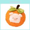 Pig Persimmon Plush Toy With Short Pile Cotton For Gift And Home Decor