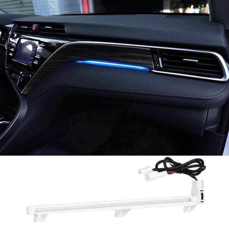 Car Interior Decorative Light Console Strip Atmosphere Light Blue Dashboard Console Ambient LED Lights for Toyota Camry 2018