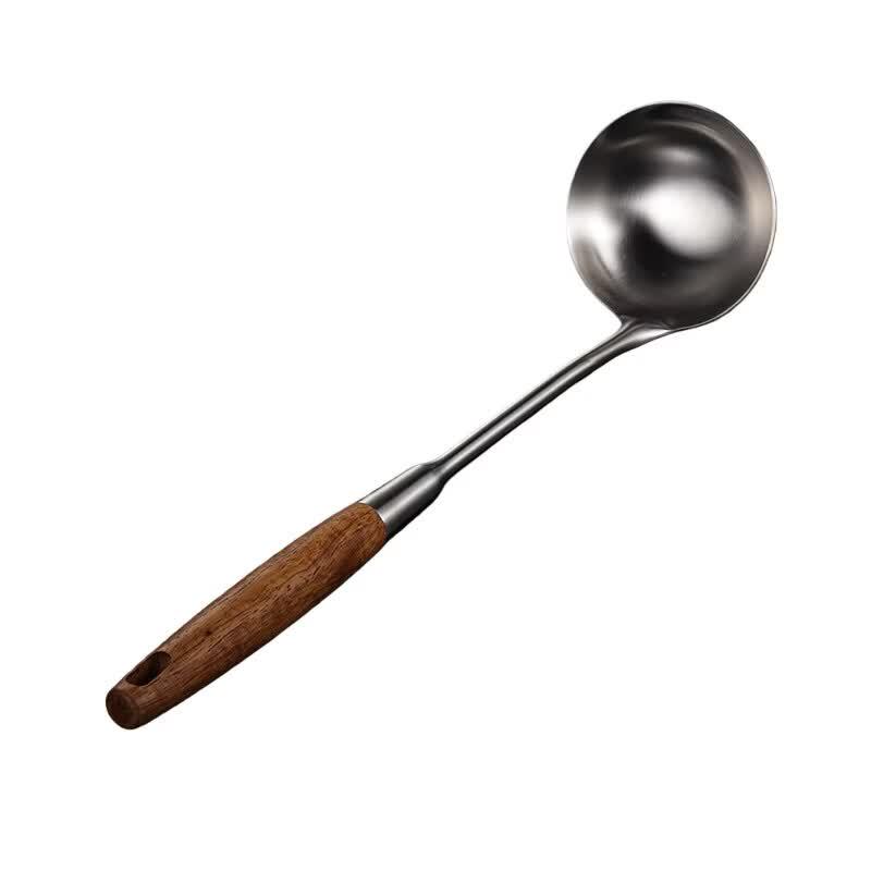 Qianxing 304 Stainless Steel Wooden Handle Soup Ladle Set