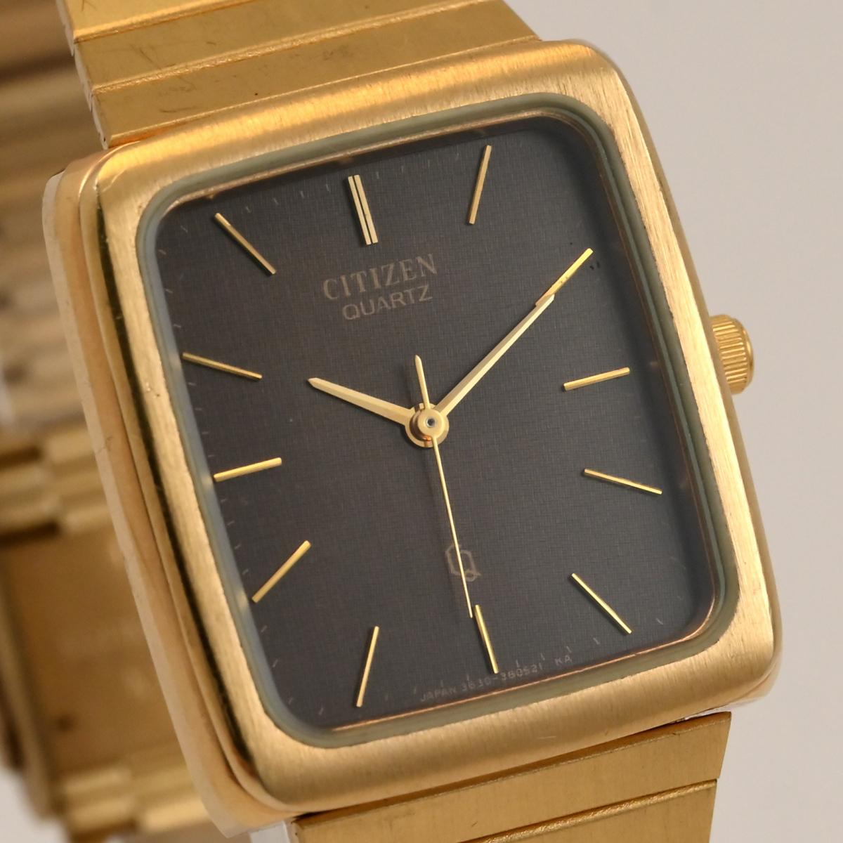 

[Б/У] CITIZEN CQ Кварцевые Часы Танковой Формы Унисекс Коричневый Циферблат Золото × Нержавеющая Сталь 27мм - Заменена Батарейка - Бесплатная Доставка**