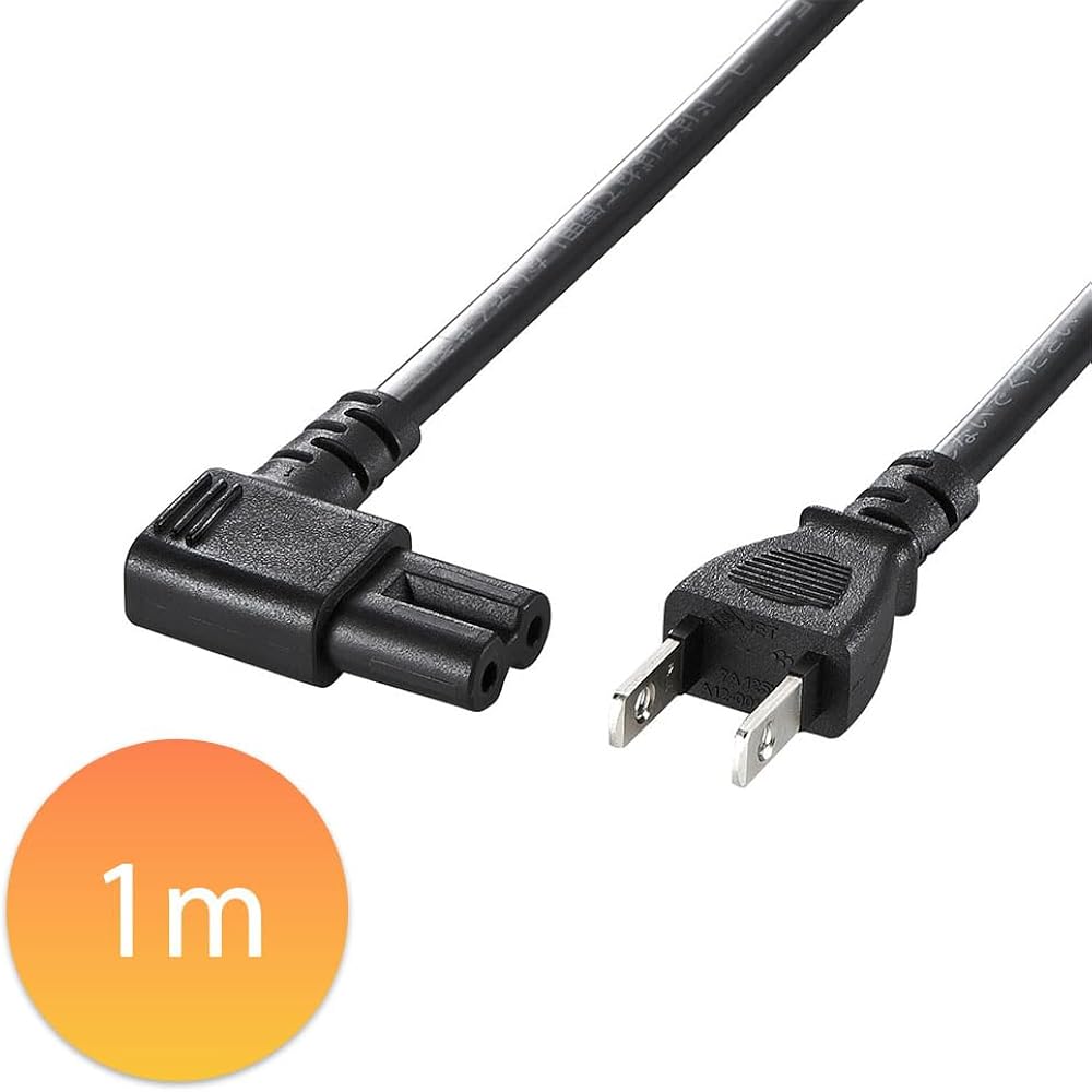 Sanwa Supply Power Cord (2P, L Type Connector) 1m KB-DM2L-1