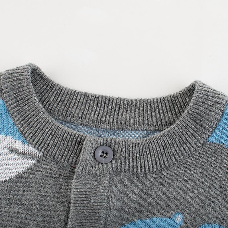 Fashion Children's Cardigan Boy's Knitted Sweater Baby Sweater Coat