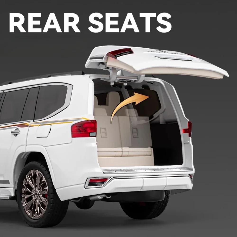 1:18 Land Cruiser LC300 Accord Toy Car Model Diecast Metal Light Sound Shock Absorption SUV Vehicles Models Kids Boys Gifts