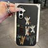 Cartoon Cat Phone Case For Samsung A56 A37 A57 A16 A17 A55 A36 A53 A35 A34 A06 A07 A26 S26 Ultra S25 FE S24 Leather Soft Cover