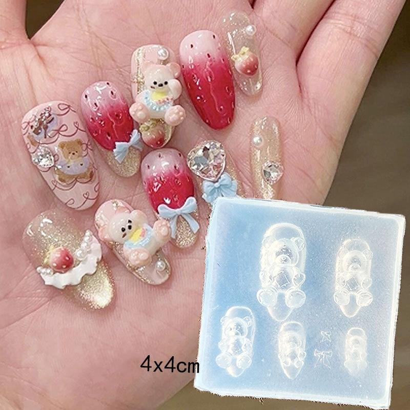 

3D Силиконовая форма для ногтей Мультяшные животные Sanrio Hello Kitty Шаблоны для ногтей Сделай сам Декор для нейл-арта Шаблон для маникюра для нейл-шармов