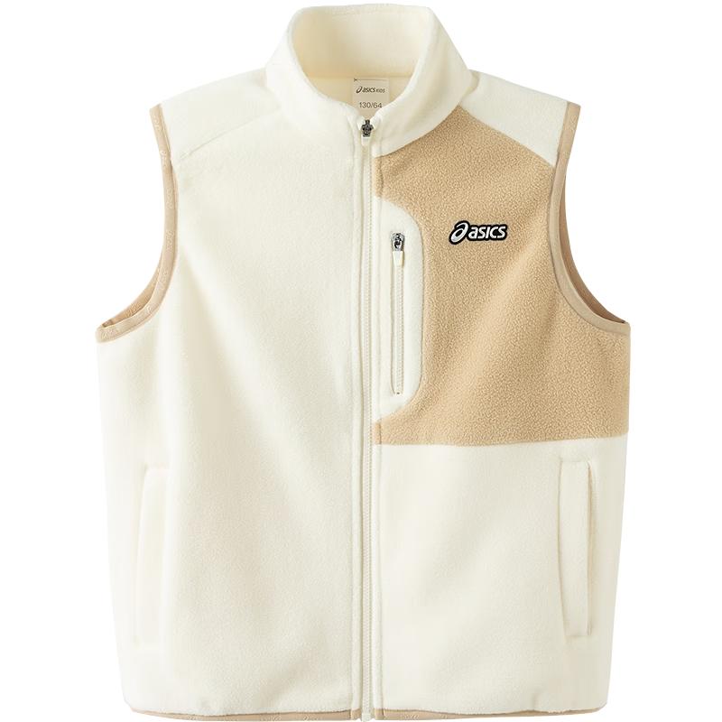 

Asics Детский флисовый жилет 2025 Осень, антистатический, с цветовыми блоками 120