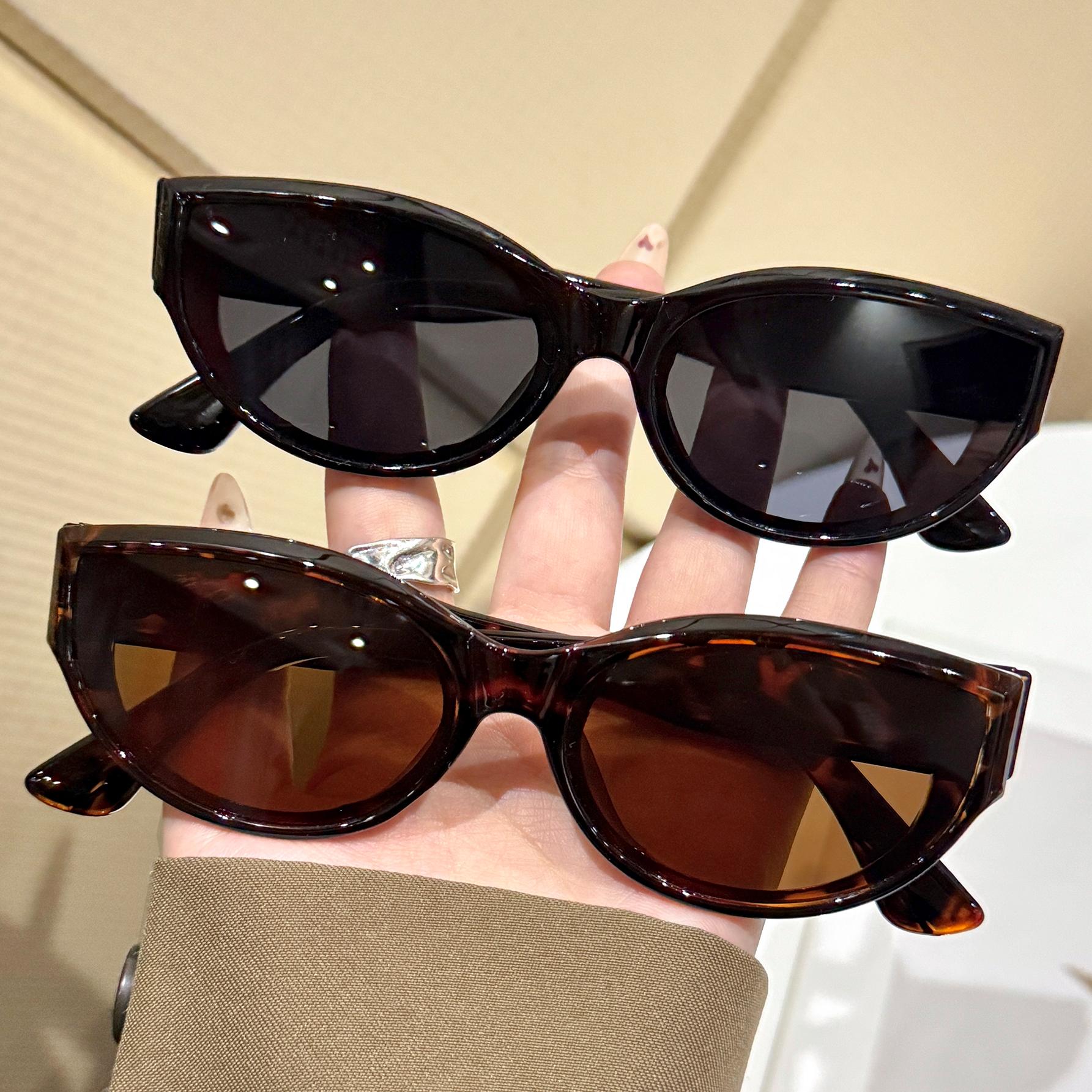 2Pcs New Arrival Cat Eye Sunglasses for Women, Oval Retro Brand Oval Square Sunglasses, Women s Shades, Women s Eyewear