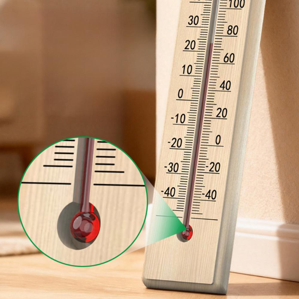 Wooden Thermometer Wall Mounted Thermometer Analog Thermometer Natural Material
