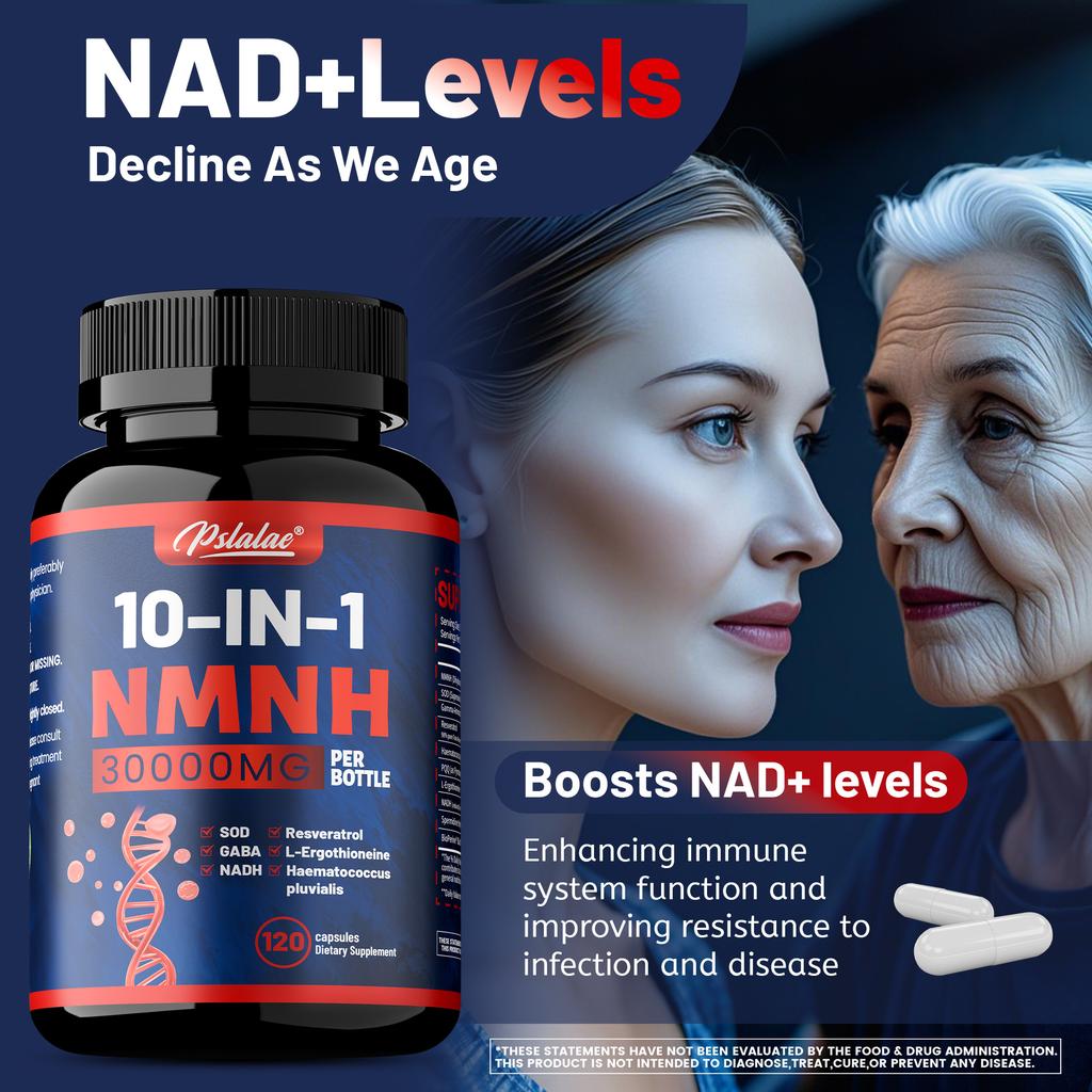 Pslaloe Complex Vitality Capsules, containing NAD+ precursor + Haematococcus pluvialis + Resveratrol, supports daily life.