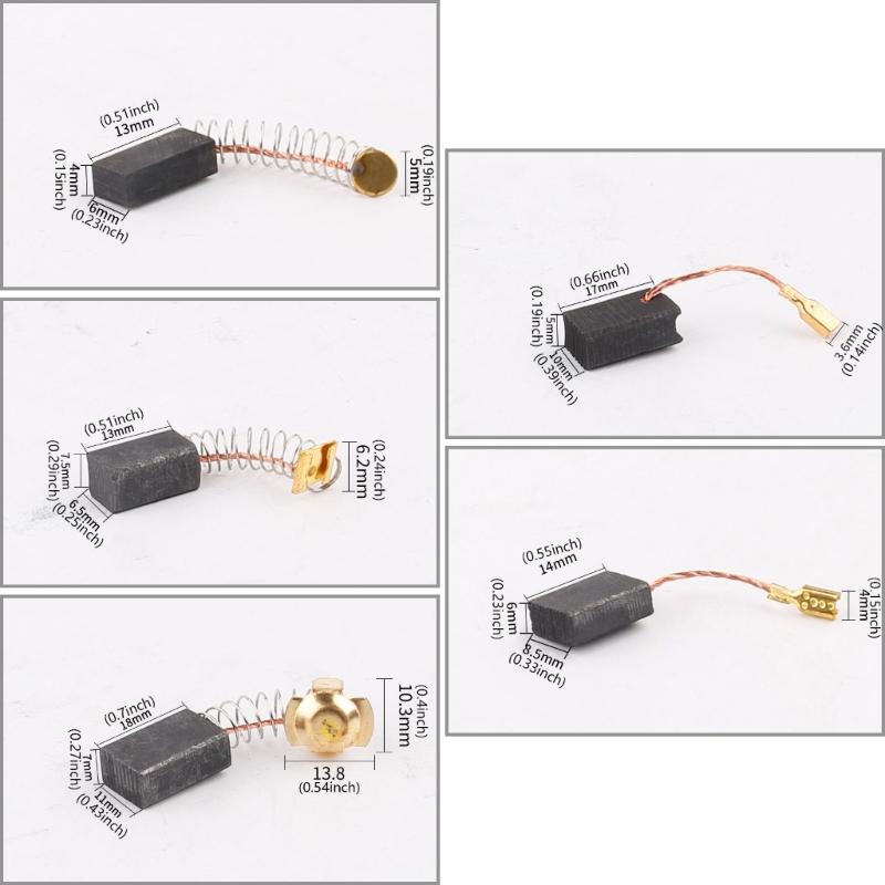 4Pcs/set Motor Carbon Brush Set Replacement Parts Angles Grinder Carbon Brush Cutting Polishing Machine Power Tool
