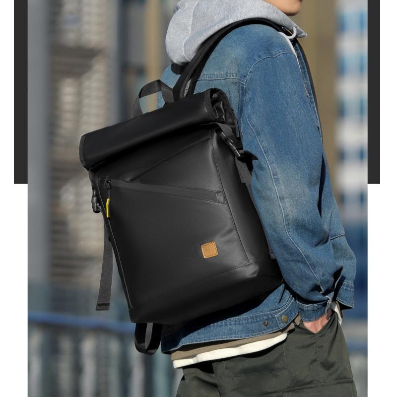 WEIXIER Spring New Fashion Men's Business Backpacks PU Waterproof Wear-resistant Large Capacity Rucksack Top Expandable Travel Computer Bag for Male