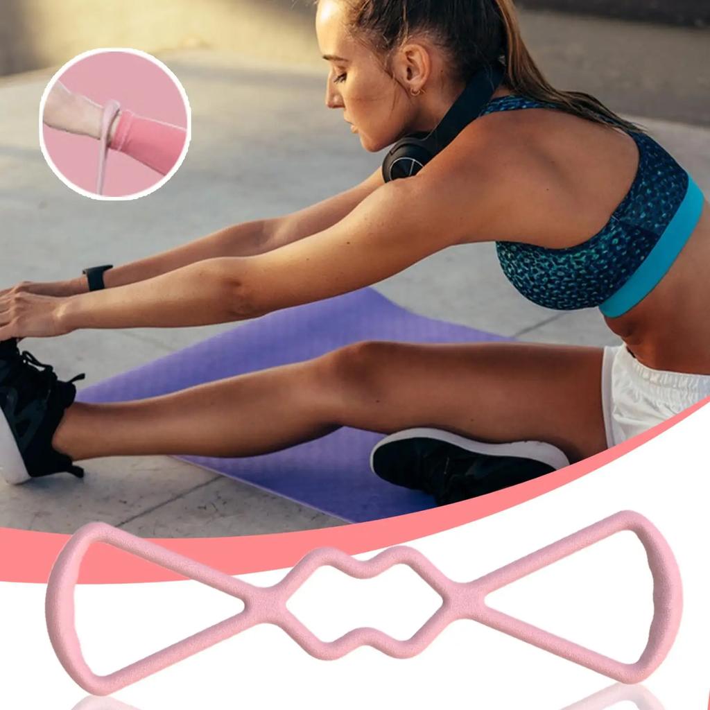 Resistance Bands For Back Exercise Figure 8 Back Exercise Band Muscle Building Non-Slip Equipment Pulling Rope For Gym Pilates