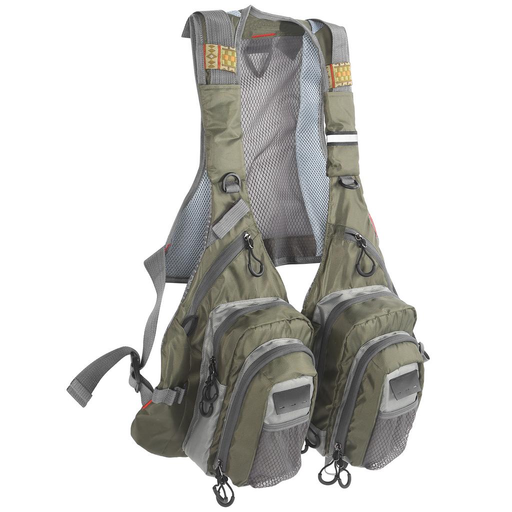 Verstellbare Angelweste Outdoor Atmungsaktive Netz-Weste Jacken mit Reißverschlusstaschen