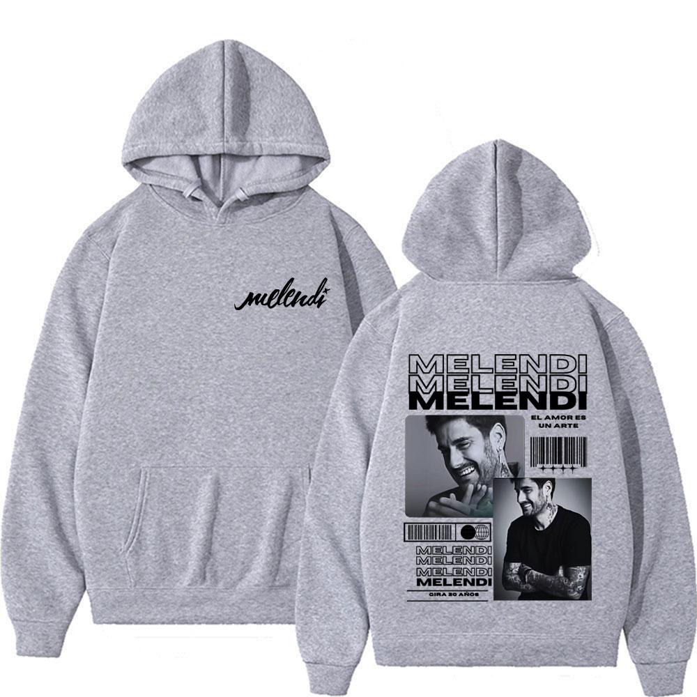 Rapper Melendi Tour New Album Graphic Hoodie Men Women Fashion Vintage Pop Music Sweatshirts Male Hip Hop Loose Pullover Hoodies