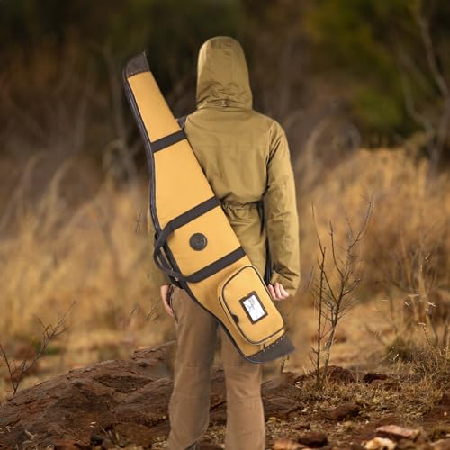 TOURBON Rifle Case, Gun Bag, Canvas, Hunting, Airsoft, Easy to Carry, Soft Padded, 117cm