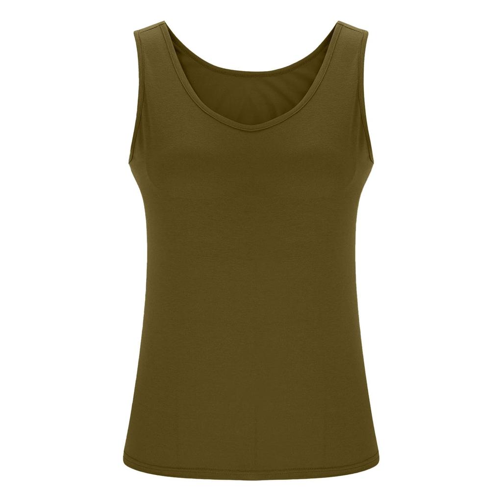 Plus Size Women's Camisole With Bottom And Chest Pad, Sexy Oversized Underwear With Chest Pad