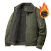 Men's Plus Velvet Thickened Cross-Border Flight Jacket - Solid Color, Casual, Loose, Autumn & Winter.