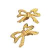 Delicate And Stylish Vintage Bowknot Ear Clip Craft Of Polished Copper With Gold Finish