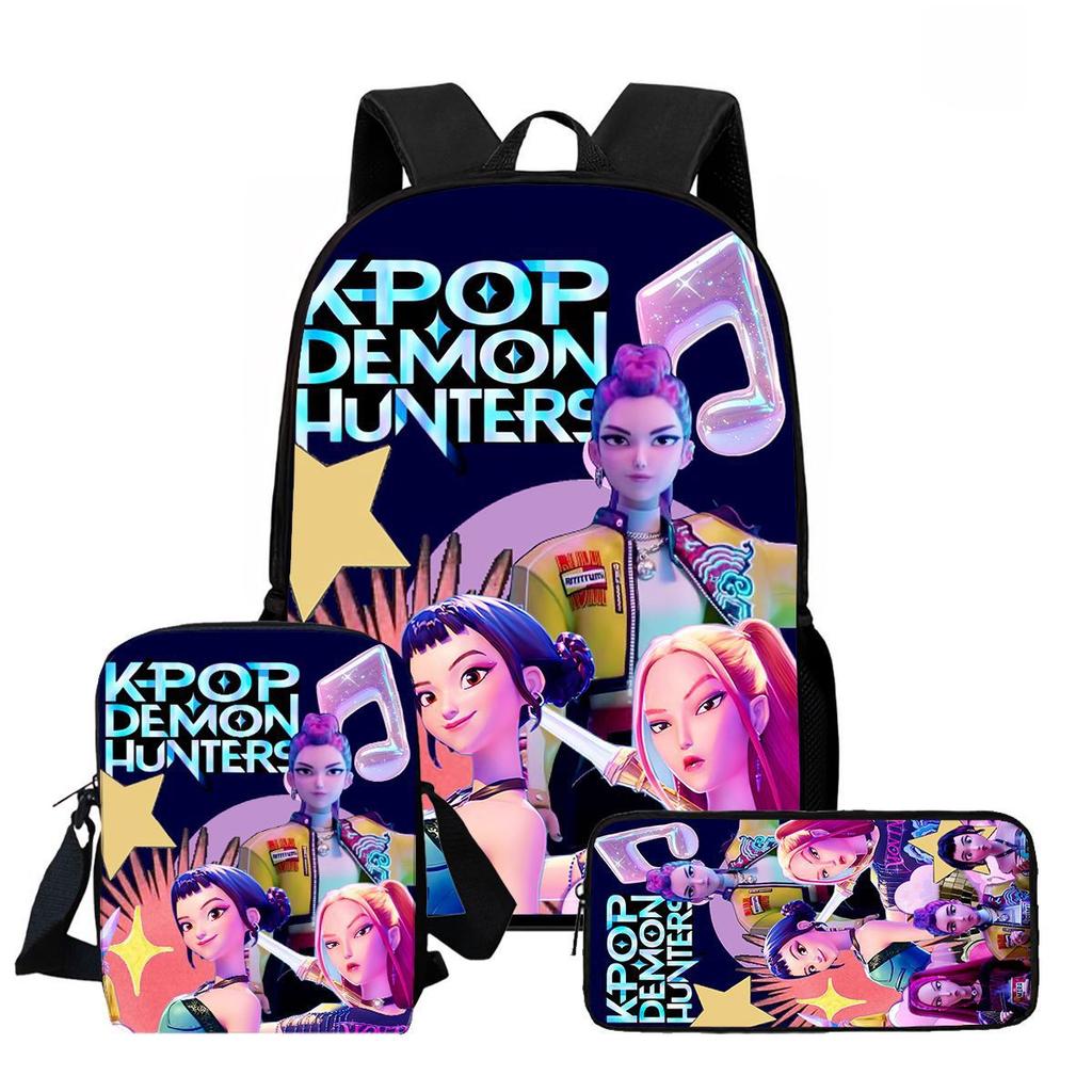 Kpop Hexenjäger High Definition Druck Große Kapazität Hoher Wert Anti-Buckel Verschleißfest Große Kapazität Schultasche Grundschule