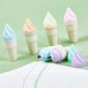 6pcs Mini Ice Cream Cone Highlighter Pens - Cute Fluorescent Markers In Pastel Colors for Note-Taking and Journaling