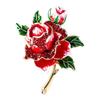 Alloy Rhinestone Brooch Luxury Enamel Fashion Rose-flower Brooches  Jewelry Accessories Gift