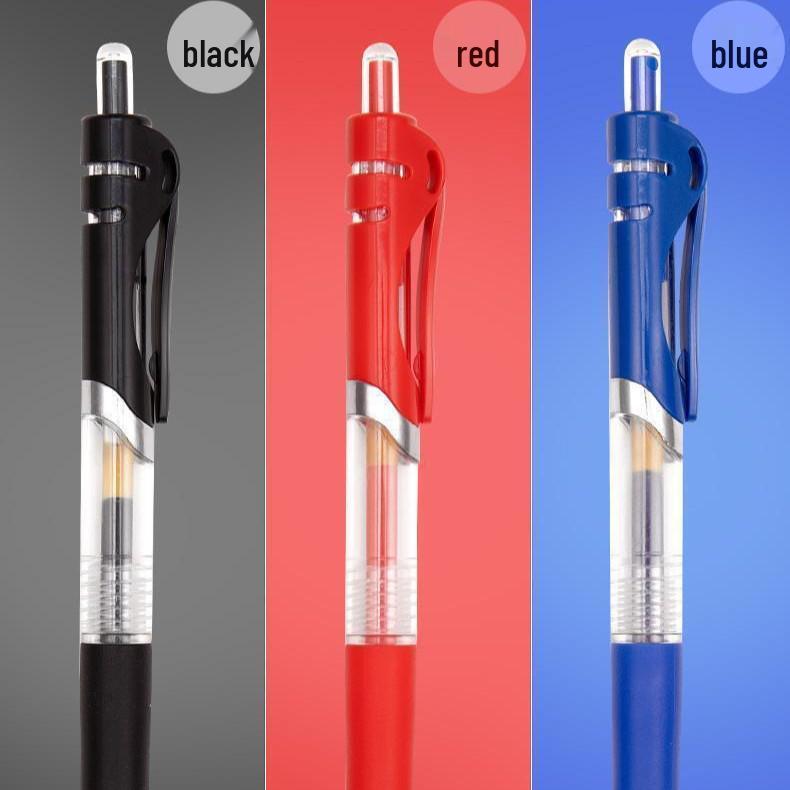 Stylo bille et stylo feutre à action poussoir 0,5 mm, Noir/Rouge/Bleu, pour étudiants et bureau.