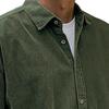 Camicia da uomo con bavero a maniche lunghe monopetto, colore solido, vestibilità larga, texture a coste, camicia casual capospalla per uso quotidiano