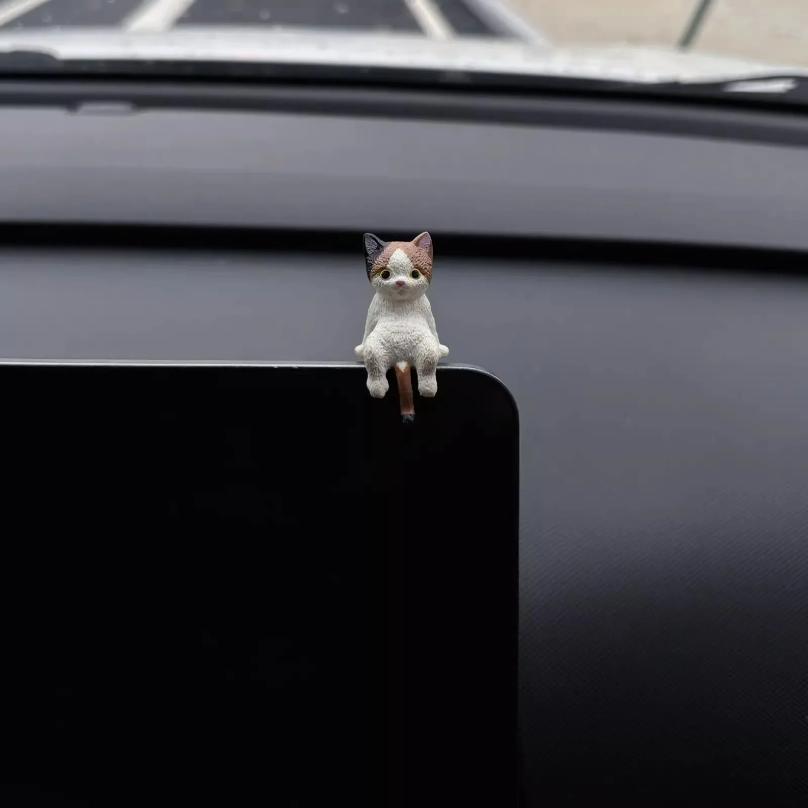 5 uds. Decoración de Gatito Lindo Muñeca Creativa de Gato Durmiendo Adornos para Pantalla de Automóvil Juguetes Decoración de Micro Paisaje de Gato Regalos