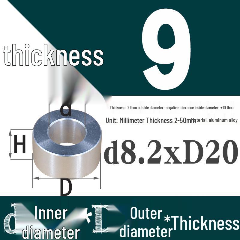 Außen-Ø 20mm Aluminiumlegierung Flache Unterlegscheibe Abstandshalter mit M6/M8/M10/M12 Innenloch - Metallwellenbuchse Isoliersäule.