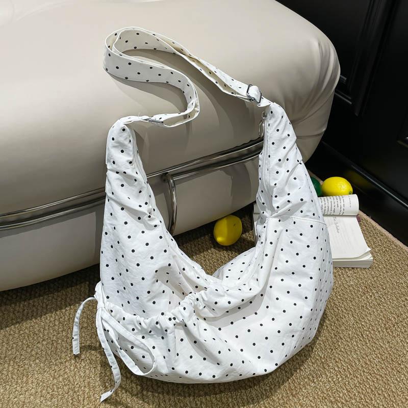 Casual Polka Dot Shoulder Bags for Women Large Capacity Ladies Crossbody Bag Daily Simple College Student Girls Handbags Tote