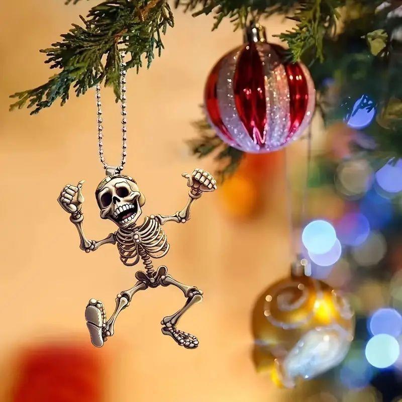 Playful Acrylic Hip Hop Skeleton Halloween Hanging Decoration For Interior Vehicle