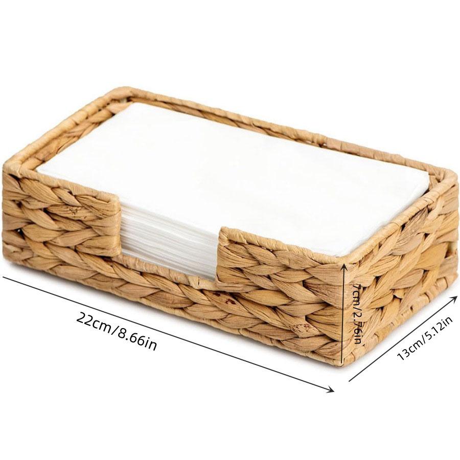 

Hand Woven Seagrass Tissue Box Cover, Natural Wicker Napkin Holder for Living Room Bedroom Bathroom, белый