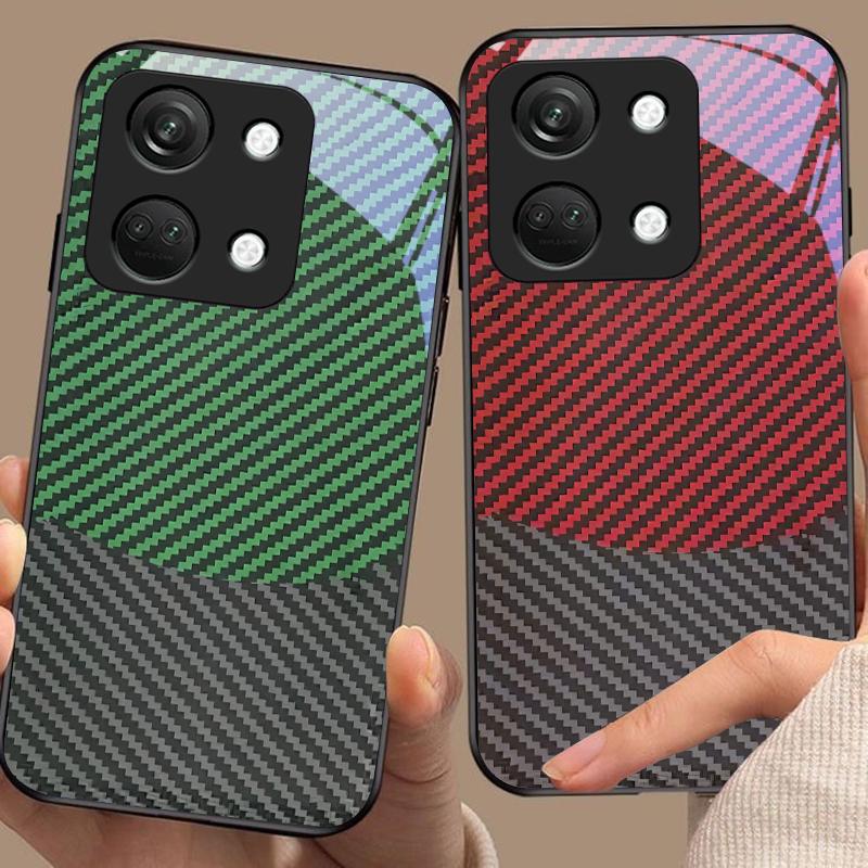 Dwukolorowe paski dla OnePlus Nord 3 5 6T 7 Pro 8 12 10T Reno8 Lite 5G 10R Nord N30 Twarda obudowa Szkło hartowane Etui na telefon Czarny